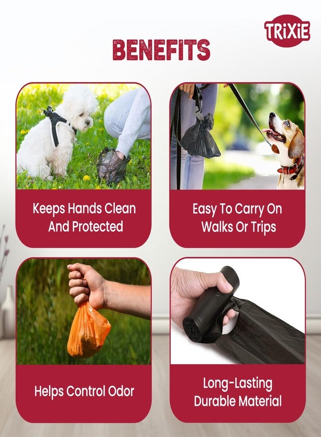 تريكسي أكياس فضلات الكلاب من تريكسي، أكياس لجمع فضلات الكلاب، بلاستيكية، مانعة للتسرب وسهلة الاستخدام (4 لفات من 20 كيسًا) - Image 4